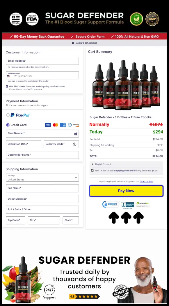 Sugar Defender Official Website Secure Order Page
